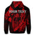 Custom Hawaiian Fish Hook Hibiscus Banzai Surfing Polynesian Hoodie Red - Polynesian Pride