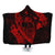 Hawaiian Fish Hook Hibiscus Banzai Surfing Polynesian Hooded Blanket Red - AH Hooded Blanket White - Polynesian Pride