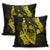 Hawaiian Fish Hook Hibiscus Banzai Surfing Polynesian Pillow Covers Yellow - AH - Polynesian Pride