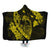 Hawaiian Fish Hook Hibiscus Banzai Surfing Polynesian Hooded Blanket Yellow - AH Hooded Blanket White - Polynesian Pride