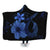 Hawaiian Fish Hook Hibiscus Plumeria Polynesian Hooded Blanket - Blue - AH Hooded Blanket White - Polynesian Pride