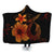 Hawaiian Fish Hook Hibiscus Plumeria Polynesian Hooded Blanket - Orange - AH Hooded Blanket White - Polynesian Pride