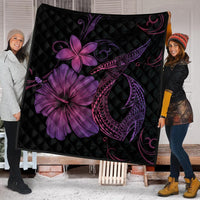 Hawaiian Fish Hook Hibiscus Plumeria Polynesian Premium Quilts - Pink - AH - Polynesian Pride