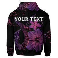 Custom Hawaiian Fish Hook Hibiscus Plumeria Polynesian Hoodie Pink - Polynesian Pride