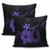 Hawaiian Fish Hook Hibiscus Plumeria Polynesian Pillow Covers - Purple - AH - Polynesian Pride