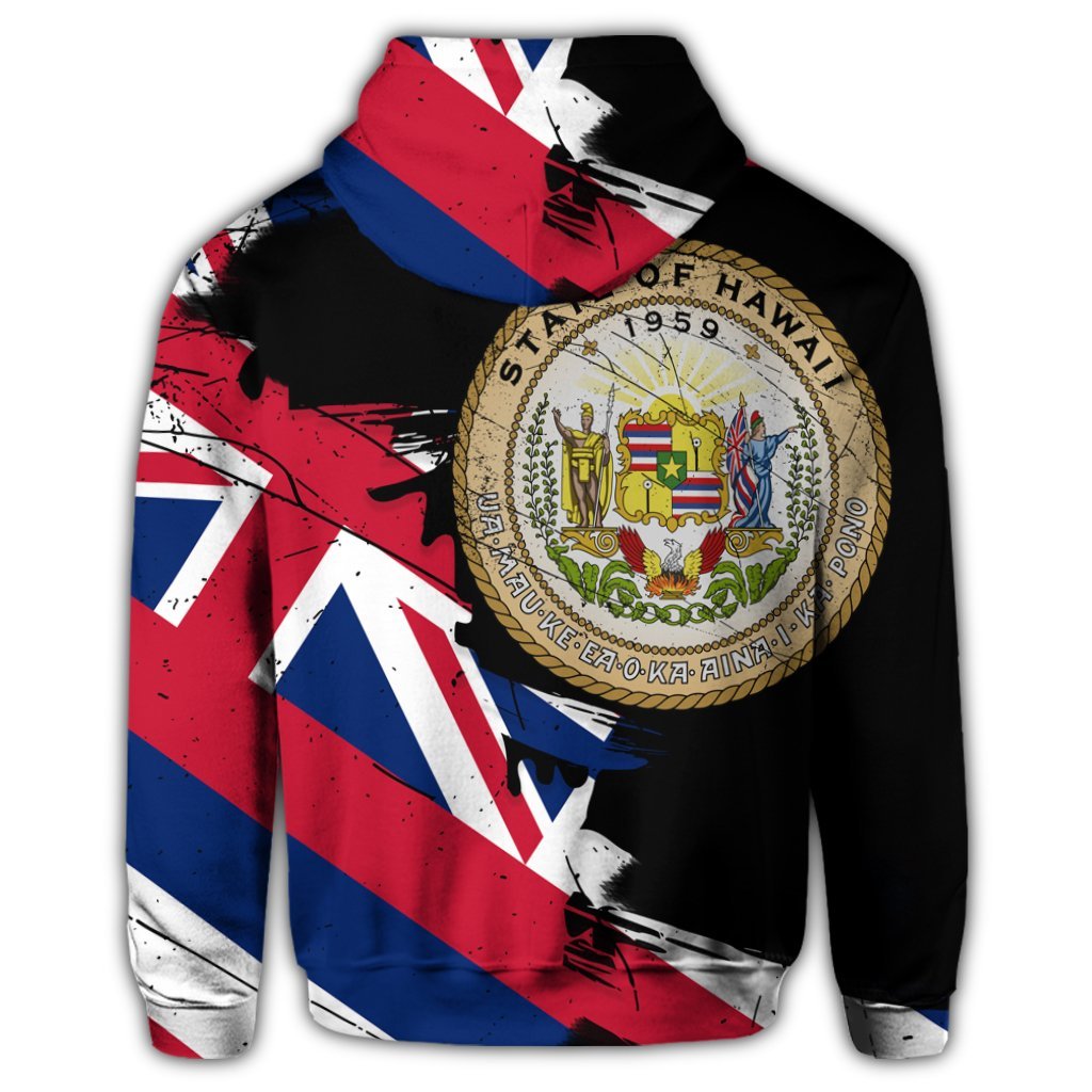 Hawaiian Flag Coat of Arms of Hawaii Polynesian Zip Hoodie Classic Style - Polynesian Pride