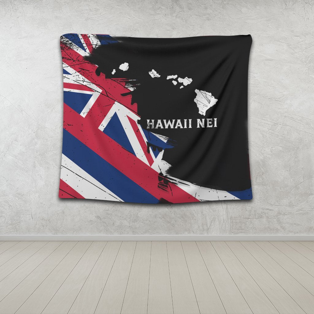 Hawaiian Flag Hawaii Map Nei Polynesian Tapestry - Classic Style - Polynesian Pride
