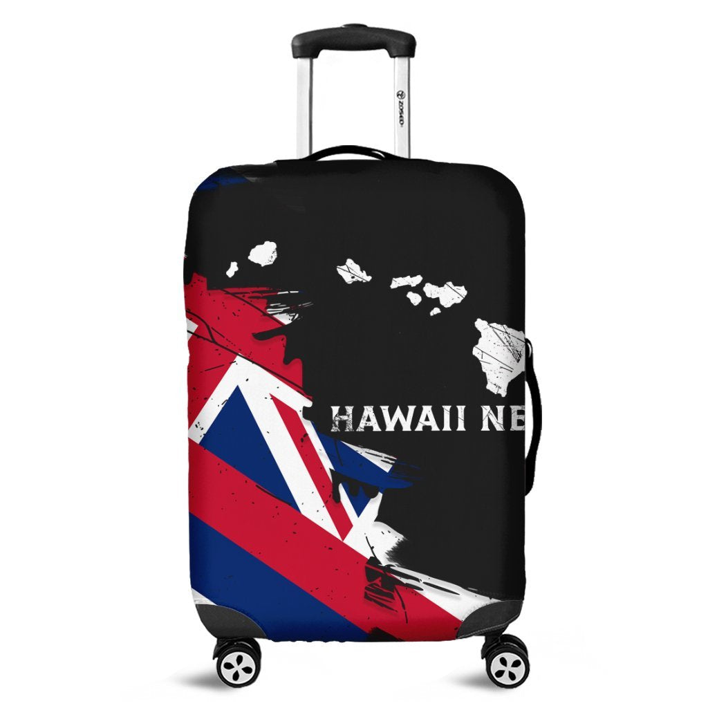 Hawaiian Flag Hawaii Map Nei Polynesian Luggage Covers - Classic Style Black - Polynesian Pride