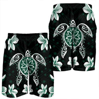 Hawaiian Greenie Turtle Plumeria Men's Shorts AH - Polynesian Pride