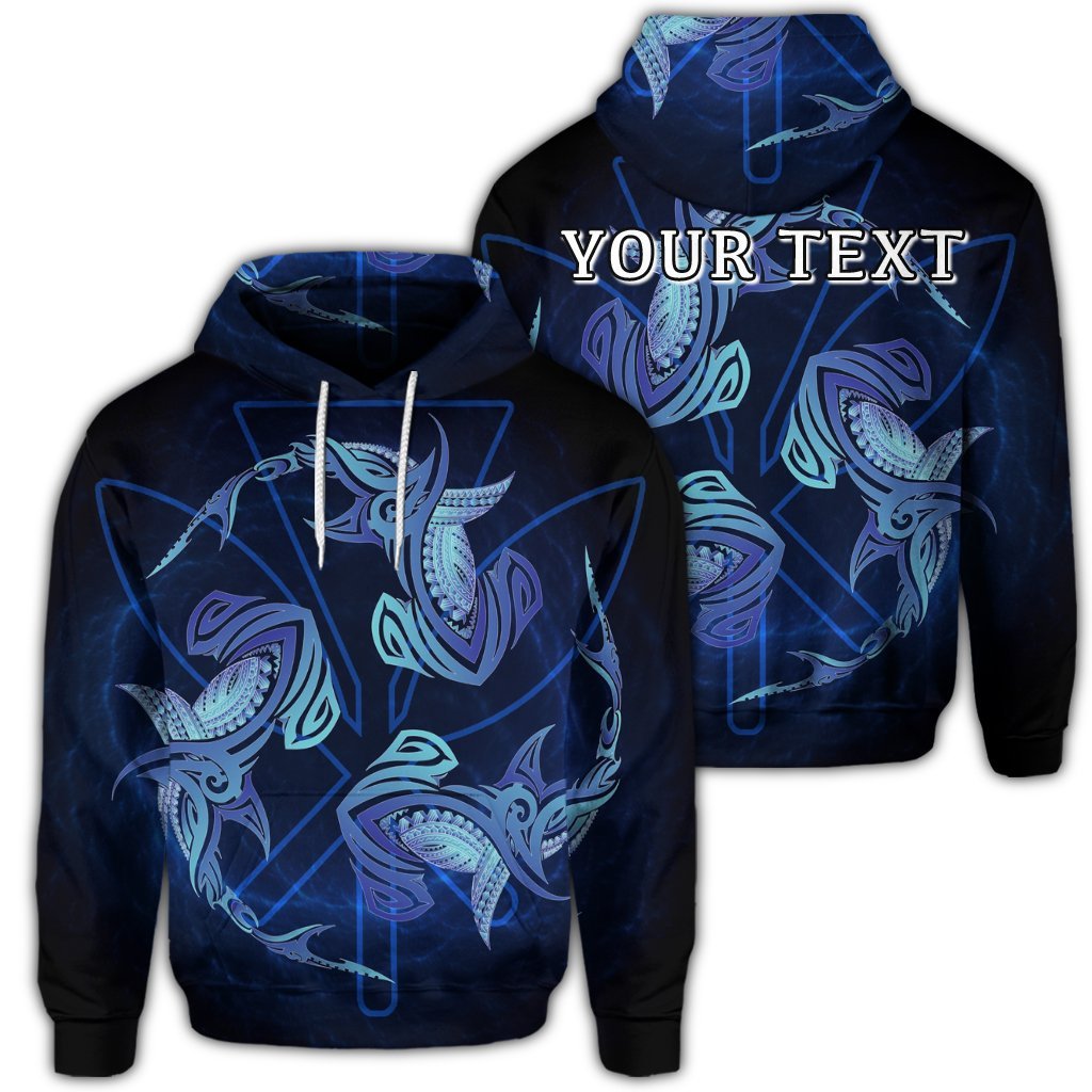 Custom Hawaiian Hammerhead Shark Kanaka Galaxy Polynesian Hoodie Unisex Art - Polynesian Pride