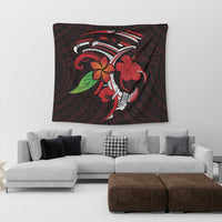 Hawaiian Hibiscus And Plumeria Flower Polynesian Tapestry - AH - Polynesian Pride
