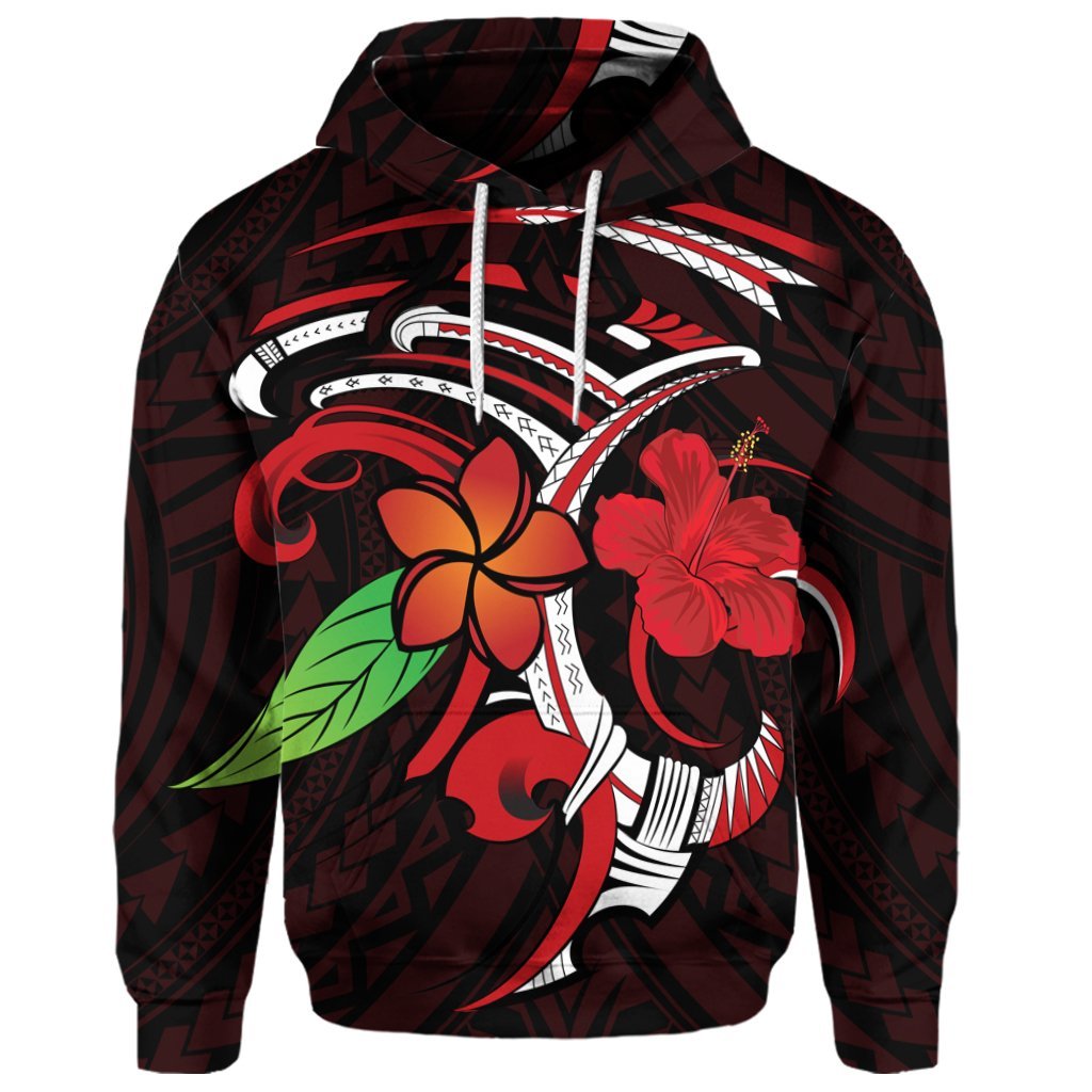 Custom Hawaiian Hibiscus and Plumeria Flower Polynesian Hoodie - Polynesian Pride