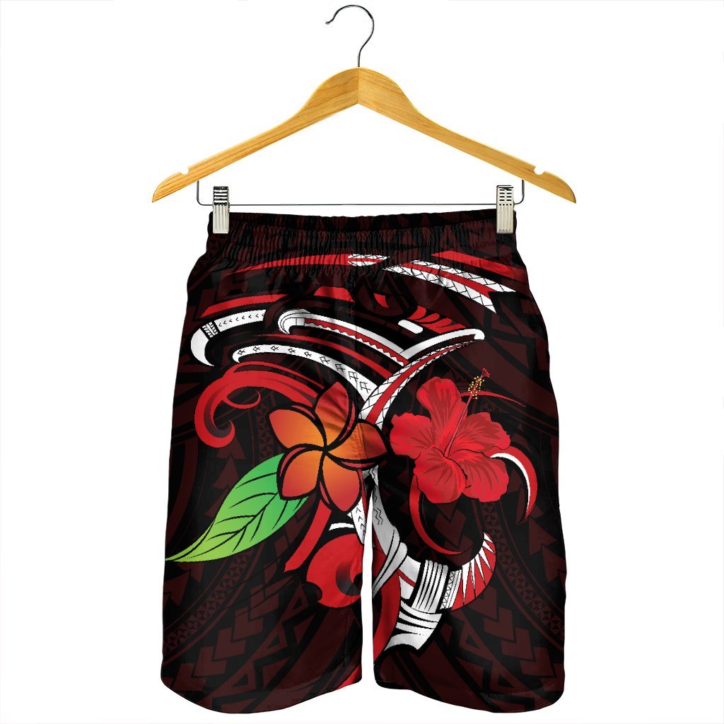 Hawaiian Hibiscus And Plumeria Flower Polynesian Men's Shorts - AH - Polynesian Pride
