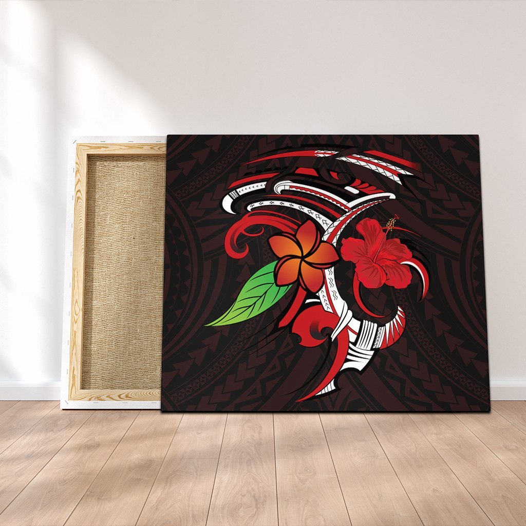 Hawaiian Hibiscus And Plumeria Flower Polynesian Canvas - AH Canvas Poly-cotton - Polynesian Pride
