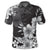 Hawaiian Hibiscus Black and White Polynesian Polo Shirt - Polynesian Pride