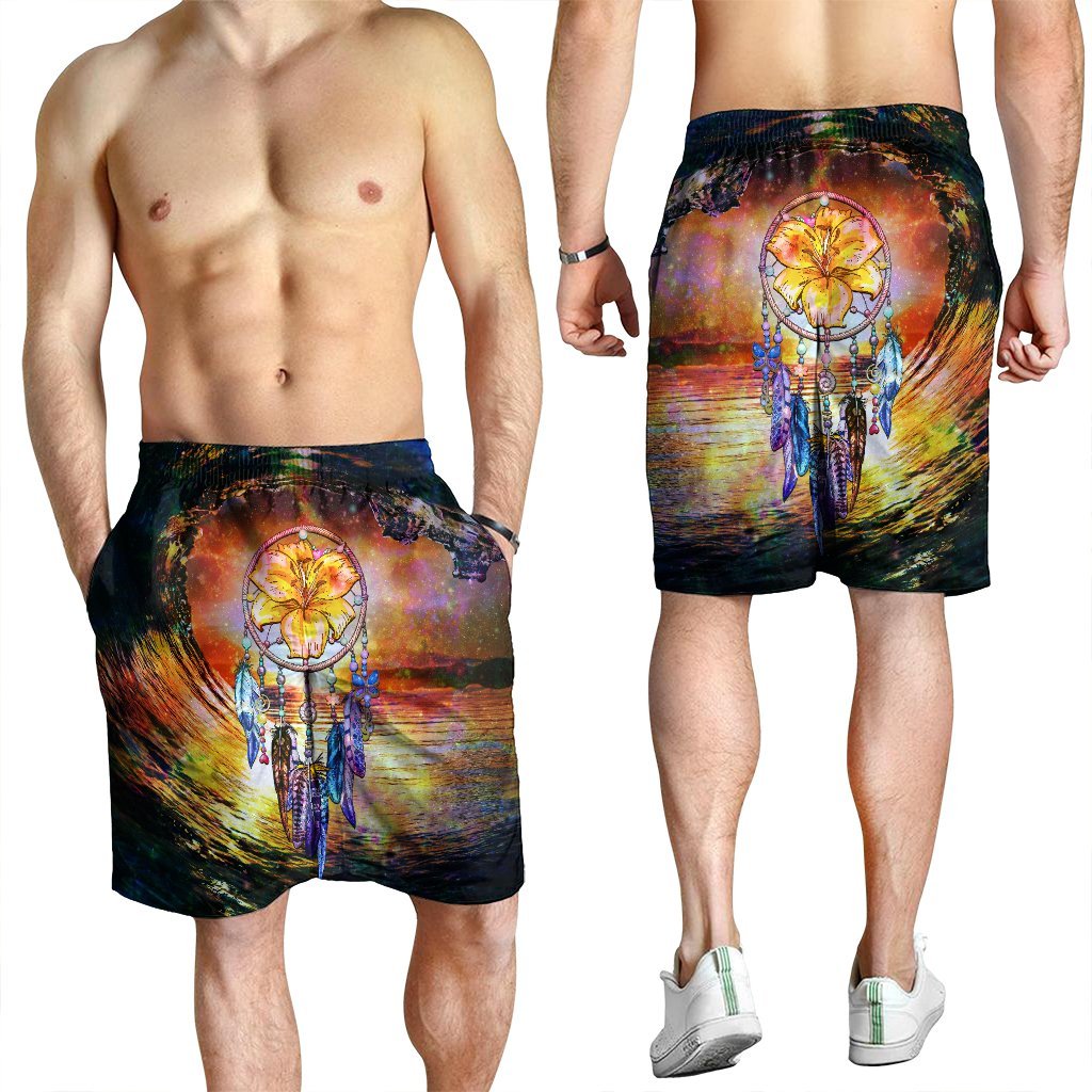 Hawaiian Hibiscus Dreamcatcher Wales Night Men's Shorts - AH - Polynesian Pride