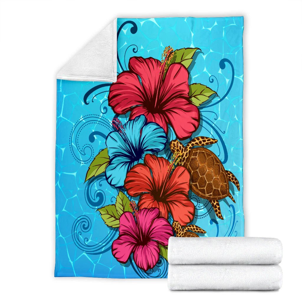 Hawaiian Hibiscus Flower Soulful Premium Blankets - AH - Polynesian Pride