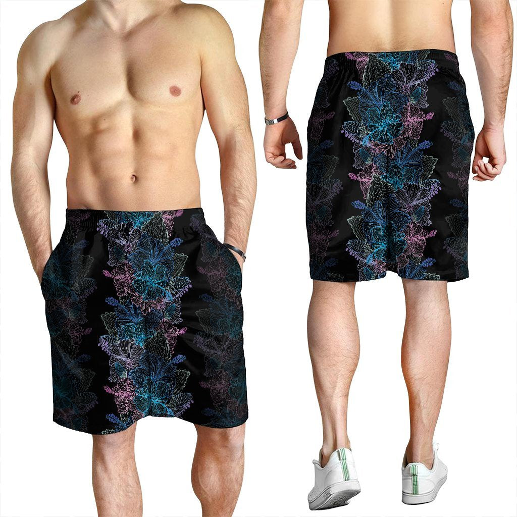 Hawaiian Hibiscus Full Color Polynesian Men's Shorts - AH - Polynesian Pride