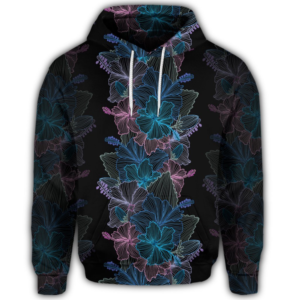 Hawaiian Hibiscus Full Color Polynesian Hoodie - Polynesian Pride