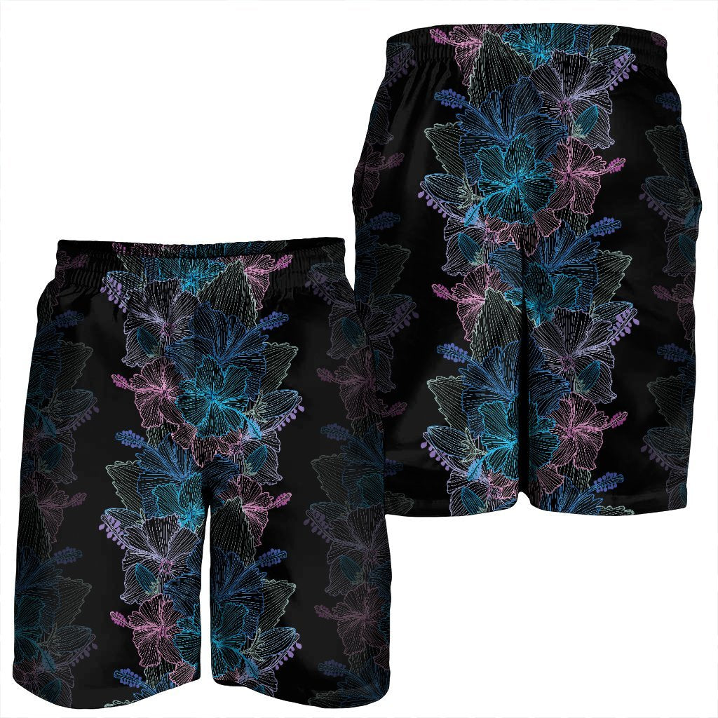 Hawaiian Hibiscus Full Color Polynesian Men's Shorts - AH - Polynesian Pride