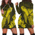 Hawaiian Hibiscus Memory Turtle Polynesian Hoodie Dress Yellow - AH Black - Polynesian Pride