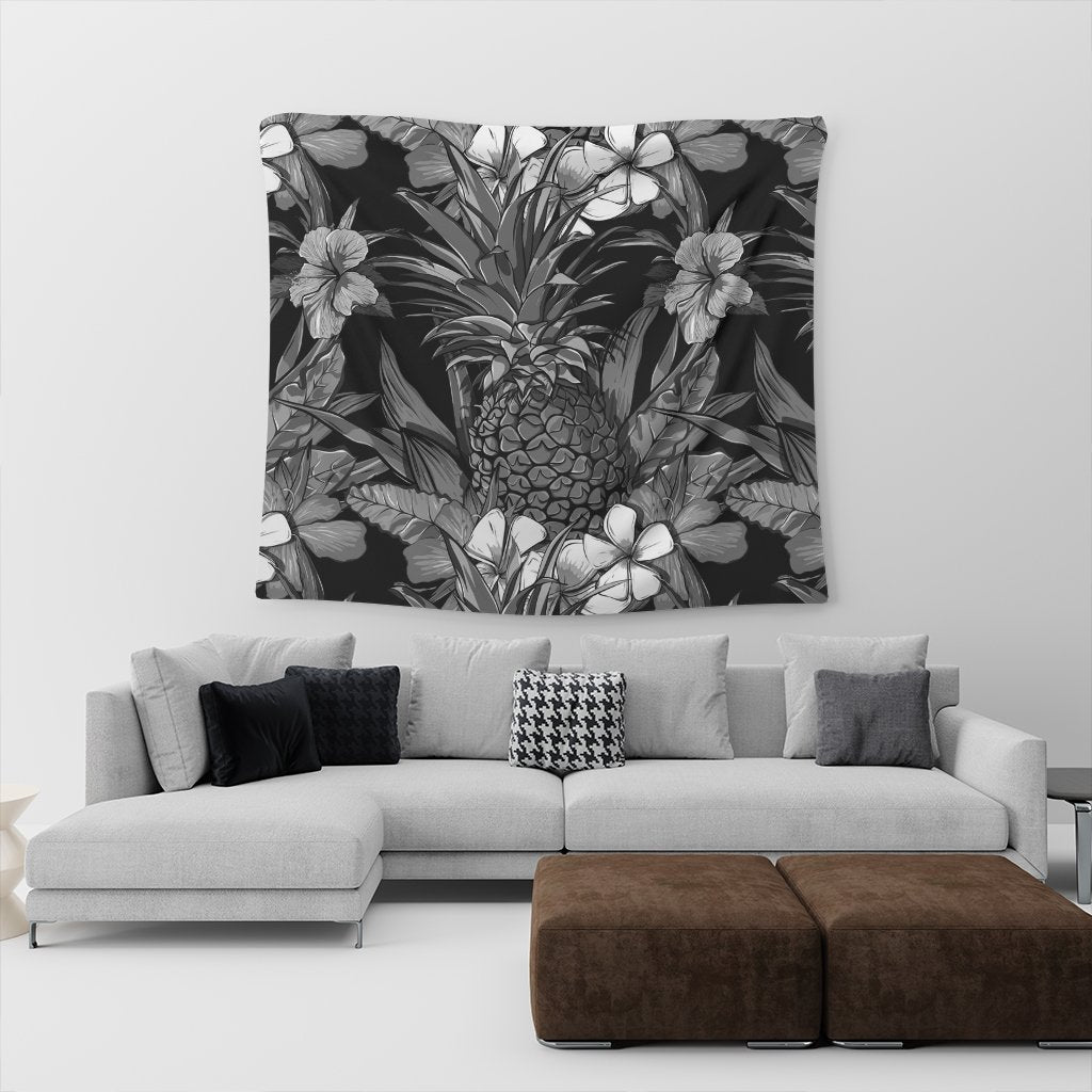 Hawaiian Hibiscus Plumeria And Pineapple Polynesian Tapestry - AH - Polynesian Pride
