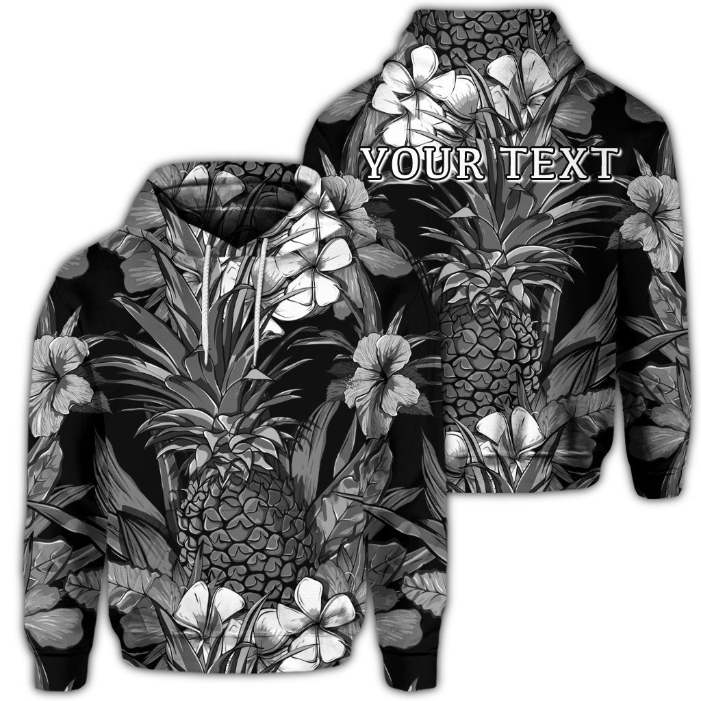 Custom Hawaiian Hibiscus Plumeria and Pineapple Polynesian Hoodie Unisex Art - Polynesian Pride