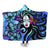 Hawaiian Hibiscus Plumeria Hula Girl Polynesian Hooded Blanket - AH Hooded Blanket White - Polynesian Pride