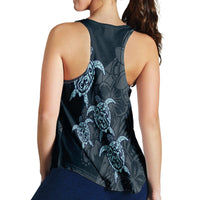 Hawaiian Hibiscus Plumeria Sea Turtle Polynesian Racerback Tank - AH - Polynesian Pride