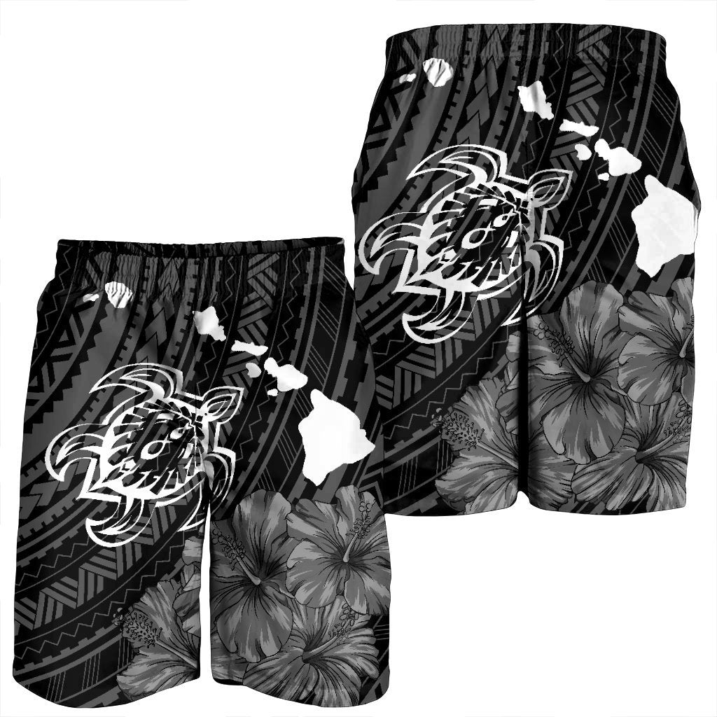 Hawaiian Hibiscus Sea Turtle Swim Polynesian Men's Shorts - AH - Polynesian Pride