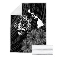 Hawaiian Hibiscus Sea Turtle Swim Polynesian Premium Blankets - AH - Polynesian Pride