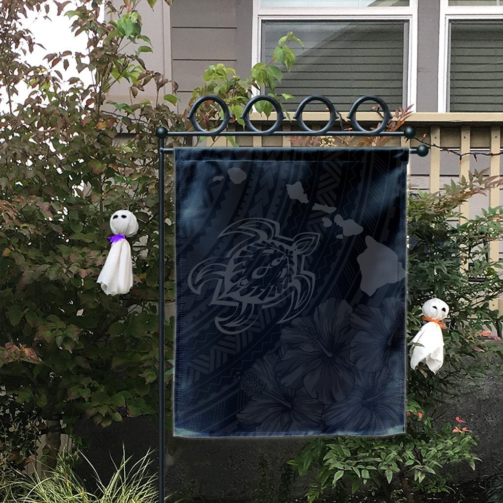 Hawaiian Hibiscus Sea Turtle Swim Polynesian Flag - Grey - AH - Polynesian Pride