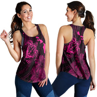 Hawaiian Hibiscus Sea Turtle Swim Polynesian Racerback Tank - Pink - AH Black - Polynesian Pride