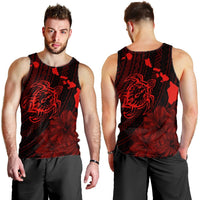 Hawaiian Hibiscus Sea Turtle Swim Polynesian Tank Top - Red - AH - Polynesian Pride