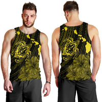 Hawaiian Hibiscus Sea Turtle Swim Polynesian Tank Top - Yellow - AH - Polynesian Pride