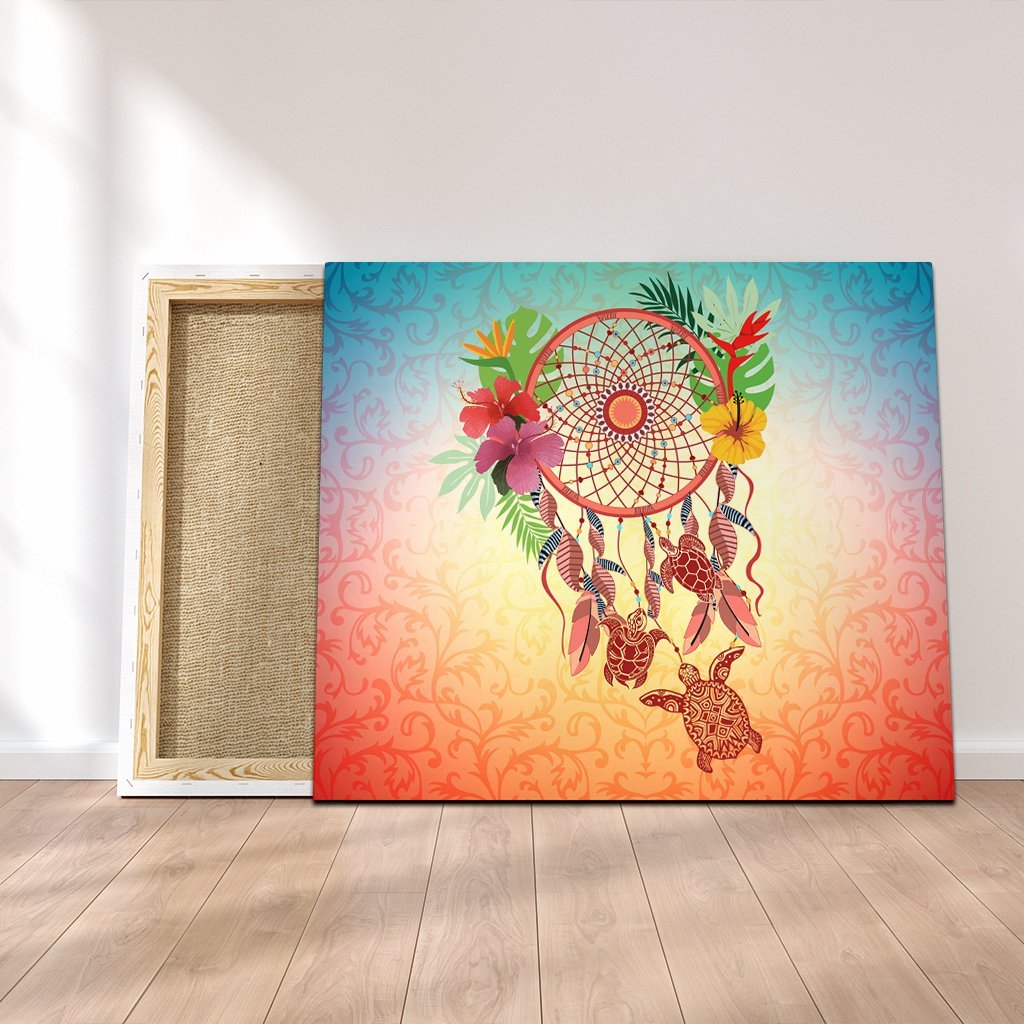 Hawaiian Hibiscus Strelitzia Flower Dreamcatcher Canvas - AH Canvas Poly-cotton - Polynesian Pride