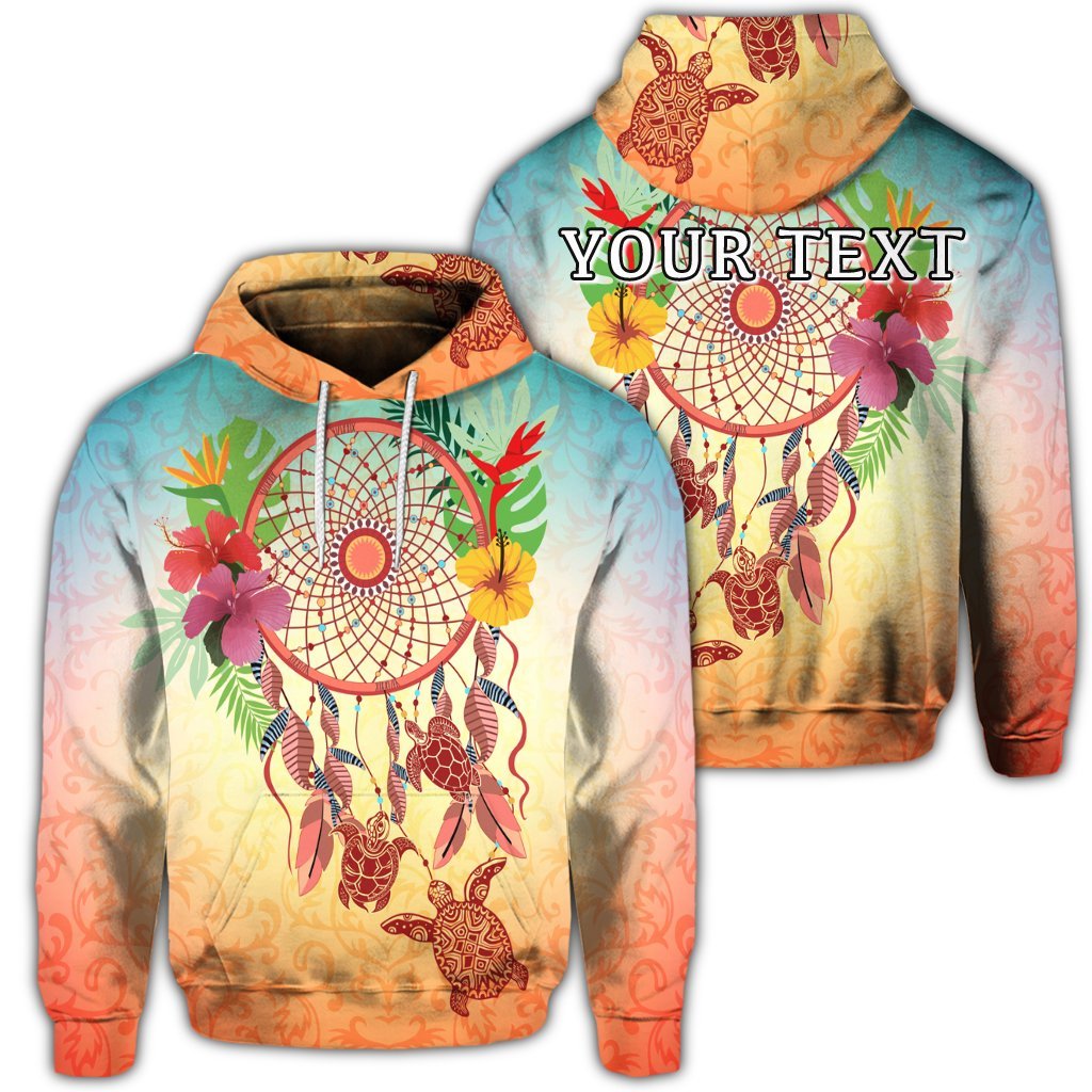 Custom Hawaiian Hibiscus Strelitzia Flower Dreamcatcher Hoodie Unisex Art - Polynesian Pride