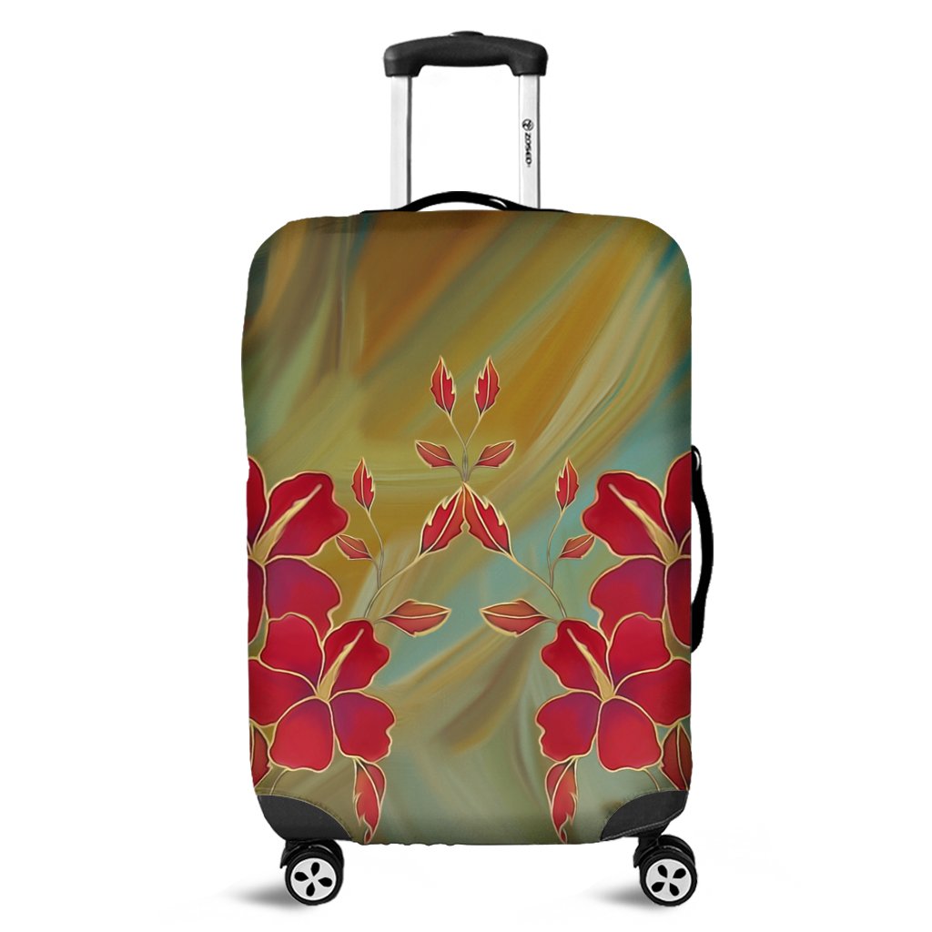 Hawaiian Hibiscus Water Color Luggage Covers - AH Black - Polynesian Pride