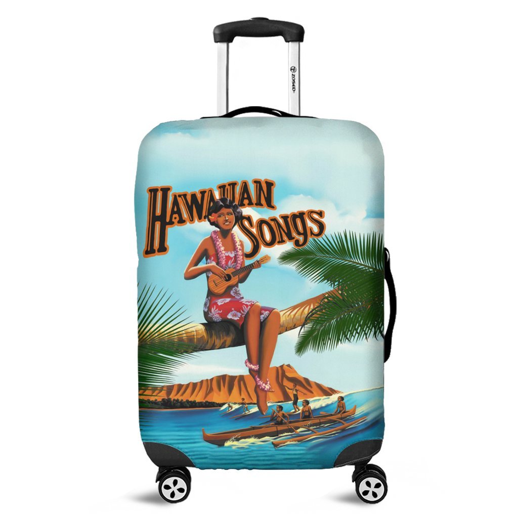 Hawaiian Hula Aboriginal Song Luggage Covers - AH Black - Polynesian Pride