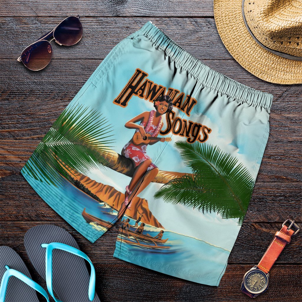 Hawaiian Hula Aboriginal Song Men's Shorts - AH Art - Polynesian Pride