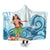 Hawaiian Hula Dance Cartoon Hibiscus Wave Hooded Blanket - AH Hooded Blanket White - Polynesian Pride