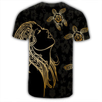 Hawaiian Hula Girl and Turtle Hibiscus T Shirt - Polynesian Pride