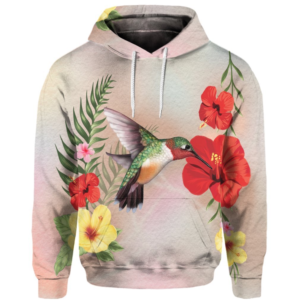 Custom Hawaiian Hummingbirds Hibiscus Polynesian Hoodie - Polynesian Pride