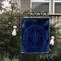 Hawaiian Kakau Honu Arc Polynesian Blue Flag - AH - Polynesian Pride