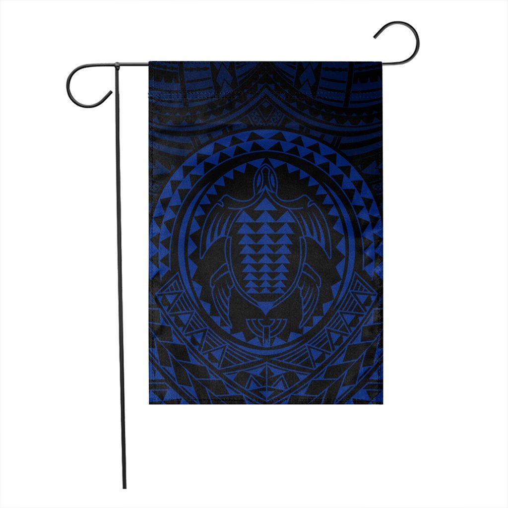 Hawaiian Kakau Honu Arc Polynesian Blue Flag - AH - Polynesian Pride