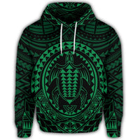 Hawaiian Kakau Honu Arc Polynesian Green Hoodie - Polynesian Pride