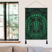 Hawaiian Kakau Honu Arc Polynesian Green Hanging Poster - AH - Polynesian Pride