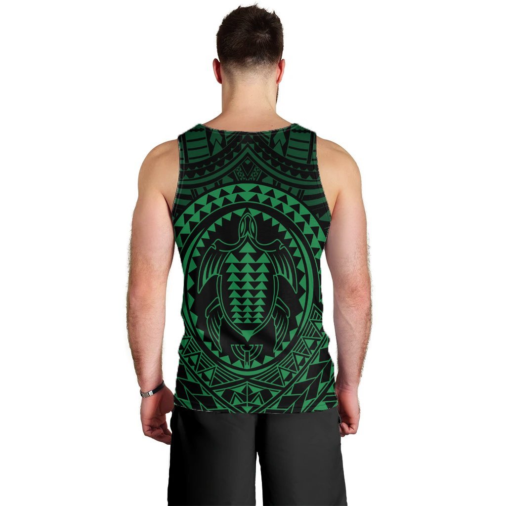 Hawaiian Kakau Honu Arc Polynesian Green Tank Top - AH - Polynesian Pride