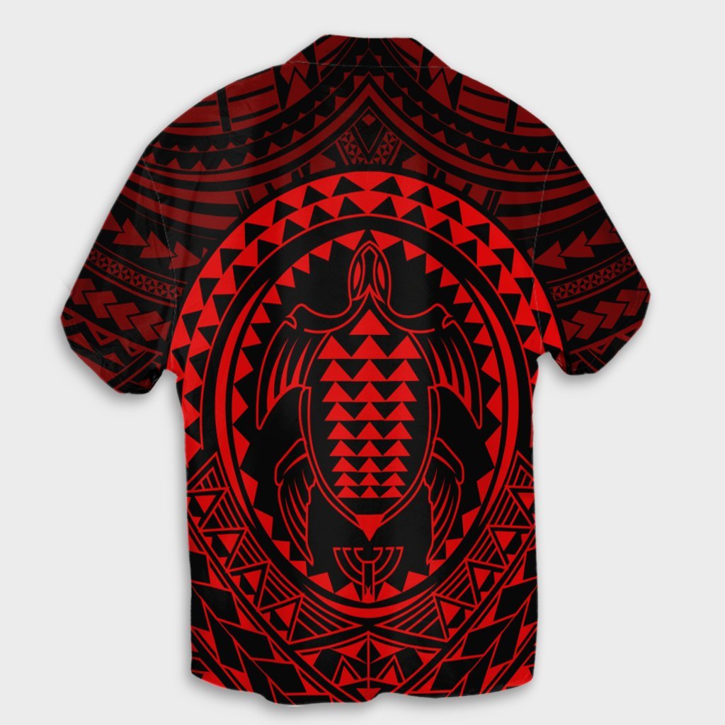 Hawaiian Kakau Honu Arc Polynesian Red Hawaiian Shirt - AH - Polynesian Pride