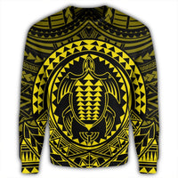 Hawaiian Kakau Honu Arc Polynesian Yellow Sweatshirt - AH - Polynesian Pride